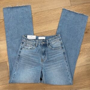 VERVET BY FLYING MONKEY 90’s Vintage Loose Fit Womens Blue Jeans Raw Hem Size 0